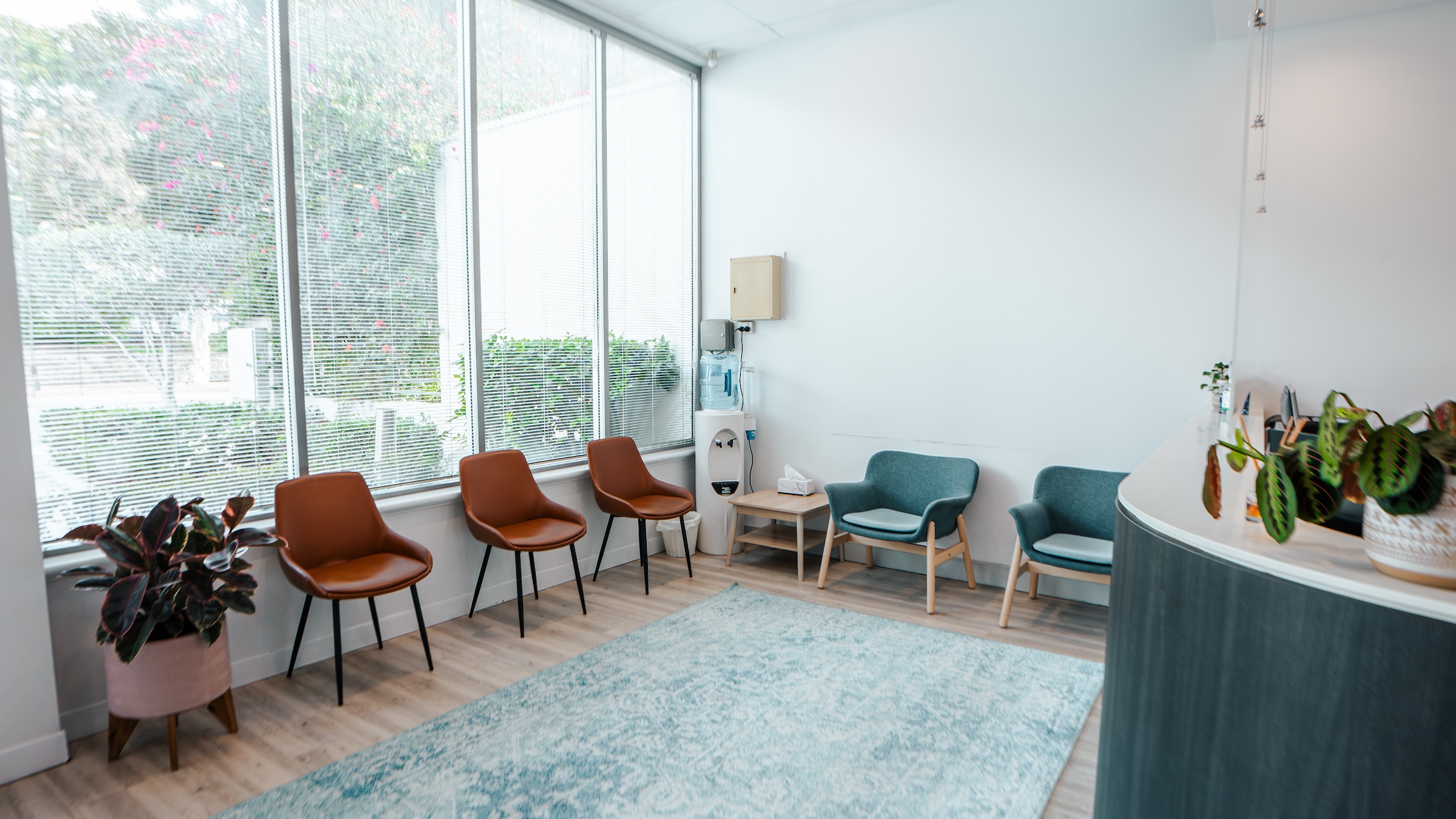 Light-filled reception waiting area